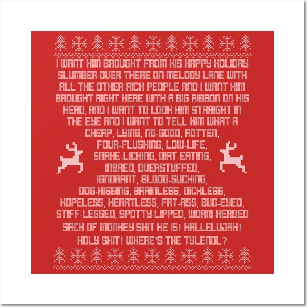 Clark Griswold Rant Ugly Christmas Sweater Wall Art by Bigfinz